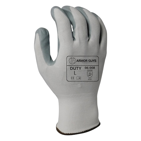Armor Guys Coated Gloves, Foam Nitrile Palm, White, L 12 PK 06-008-L